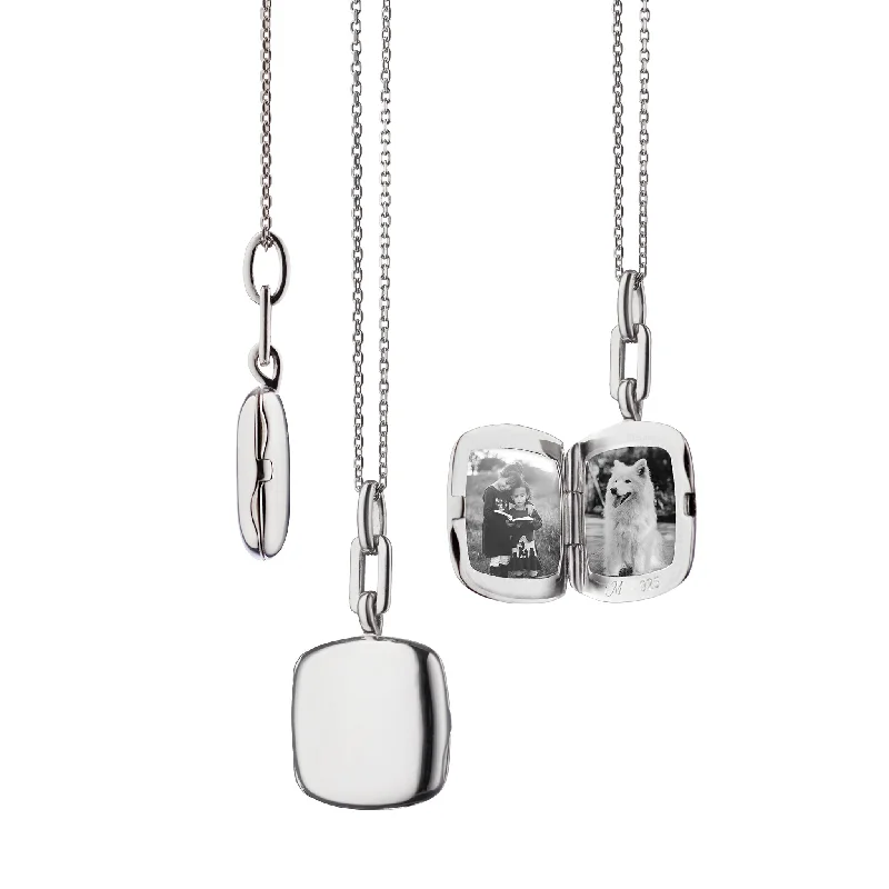 men’s beaded bracelet with charms SLIM "VIV" STERLING SILVER ENGRAVED LOCKET NECKLACE