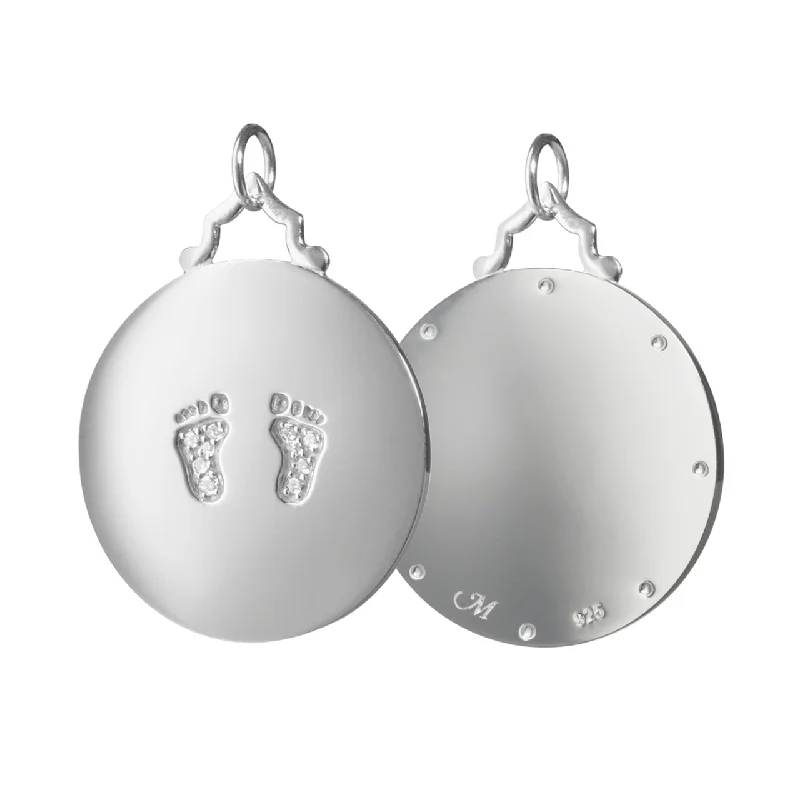 minimalist cubic zirconia earrings SMALL "BABY" CHARM WITH SAPPHIRES