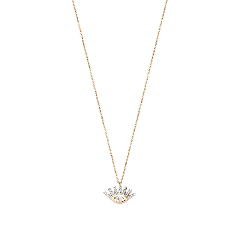 vintage floral engagement ring Evil Eye Slim Chain Necklace
