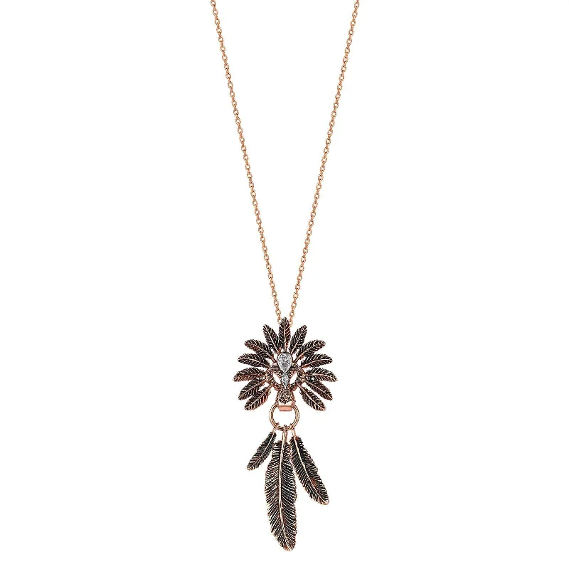 classic wedding set with diamonds Small Feather Lion Necklace