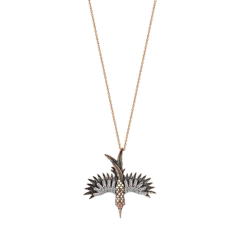 boho gold leaf ring Small Phoenix Necklace