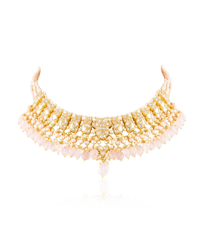 bold statement cuff bracelet Smitha Polki Necklace
