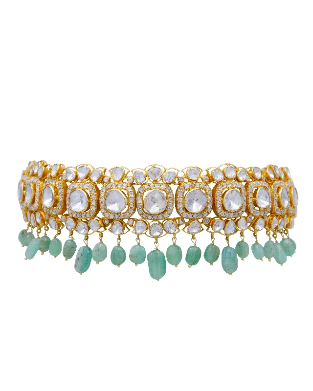 solid gold disc charm bracelet Snehal Polki Choker
