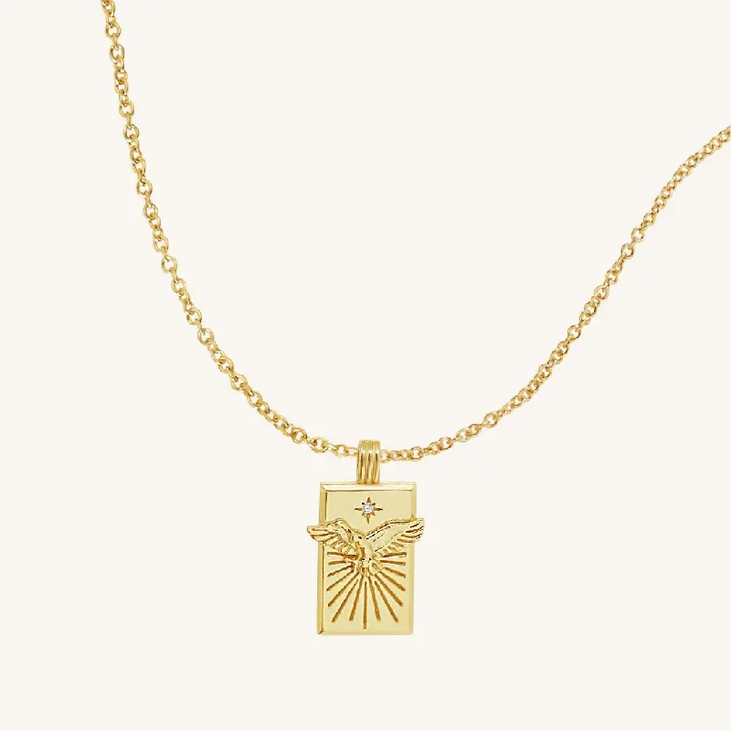 handcrafted gold stud earrings Soar Hawk Necklace
