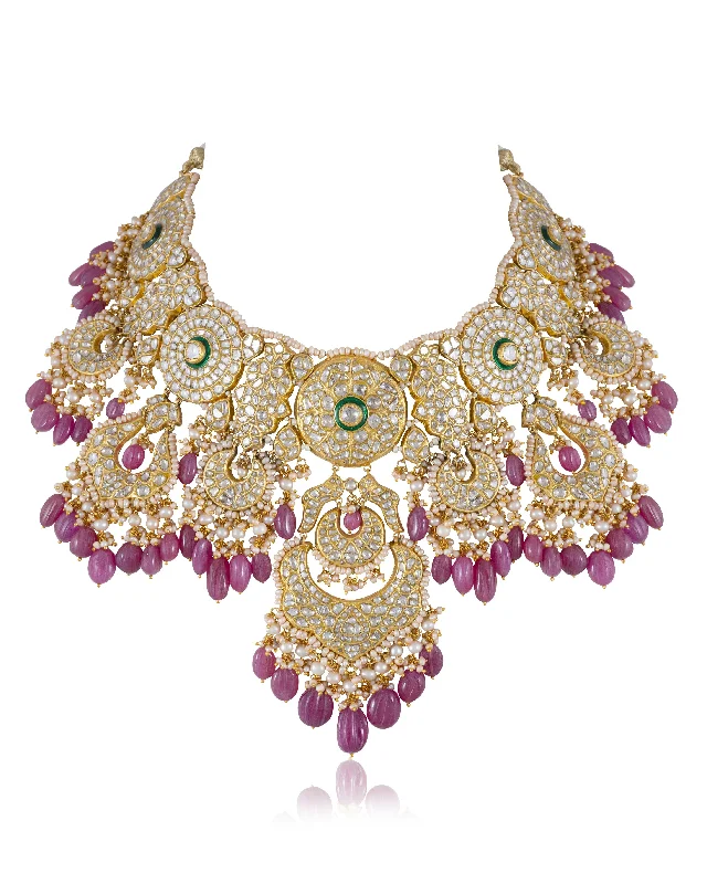 infinity couple’s ring matching set Srishti Polki Necklace