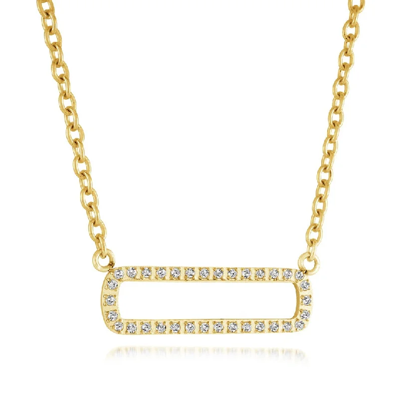 real diamond eternity band Stainless Steel Oval Bar Necklace