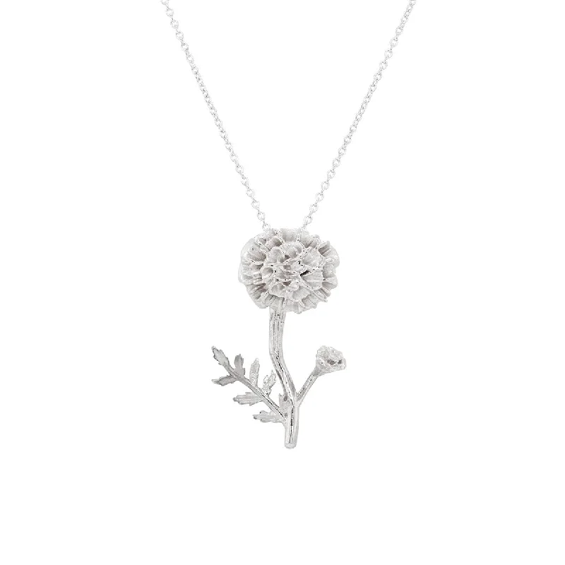 personalized engraved signet ring STERLING SILVER CARNATION PENDANT NECKLACE