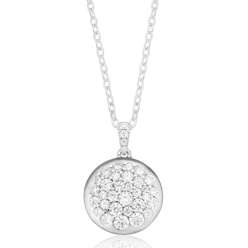 dainty sapphire gemstone bracelet Sterling Silver  Cubic Zirconia Circle Pendant