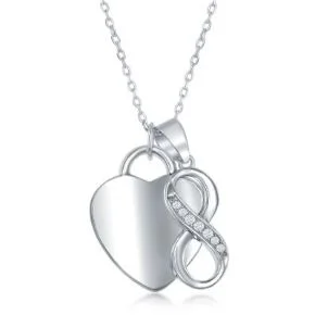 celestial orbit ring set Sterling Silver CZ Infinity Heart Necklace