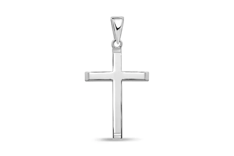 vintage platinum wedding band Sterling Silver Engraved Cross Pendant