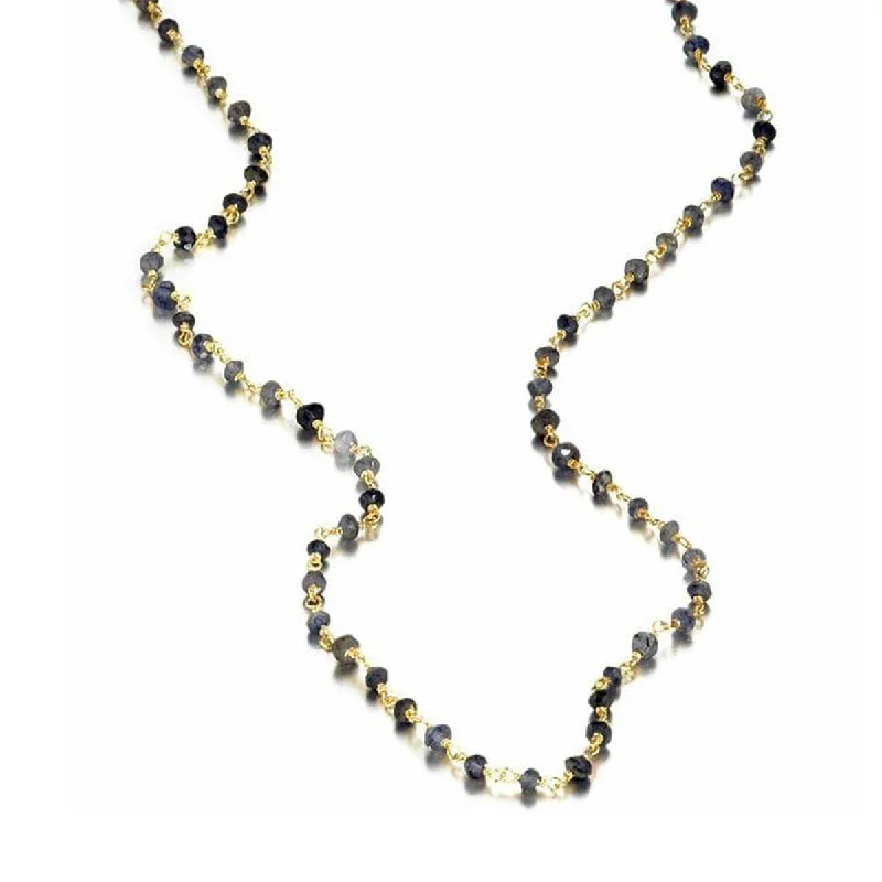minimalist clover charm bracelet STERLING SILVER NECKLACE WITH IOLITE GEMSTONES