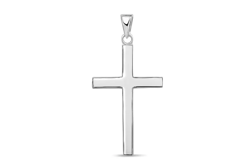 minimalist crystal quartz ring Sterling Silver Thick Cross Pendant
