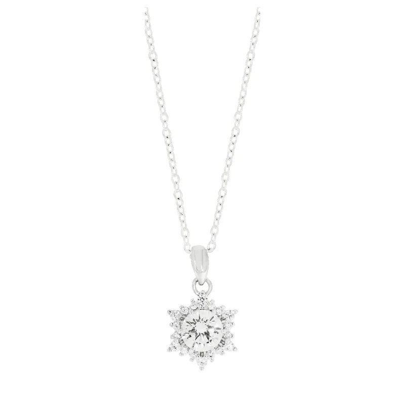 freshwater pearl drop earrings Sterling Silver with White Cubic Zirconia Snowflake Pendant