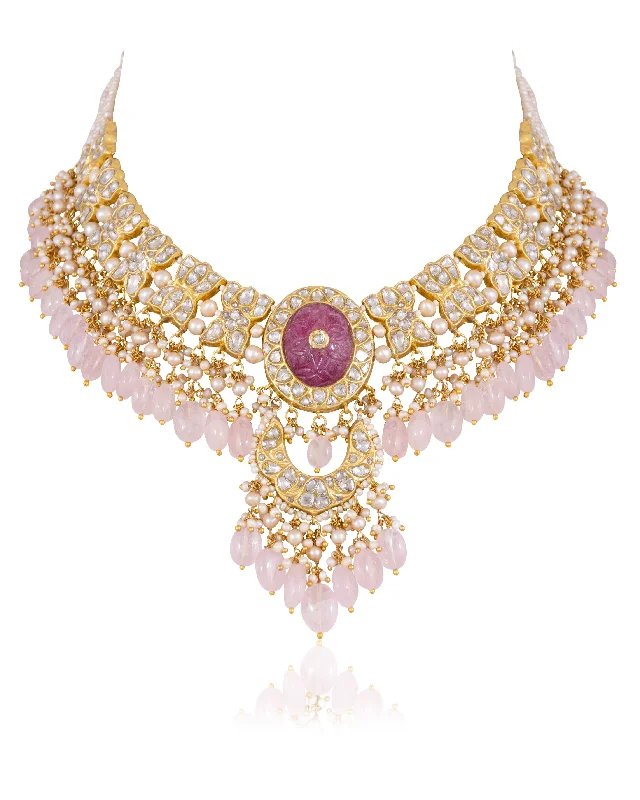 dainty gemstone chain bracelet Suman Polki Necklace