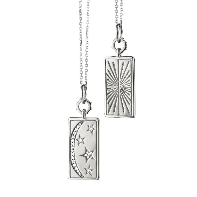 dainty gemstone drop earrings SUN, MOON AND STARS MEDALLION WITH SAPPHIRES