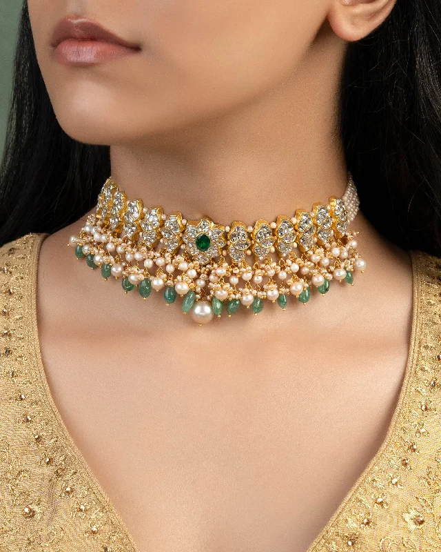 personalized gemstone pendant necklace Sushila Polki Choker