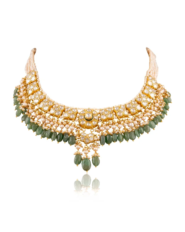 minimalist pearl pendant necklace Tanmayi Polki Necklace