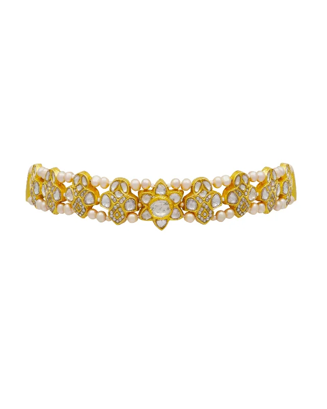 dainty gold anchor bracelet Terra Polki Choker