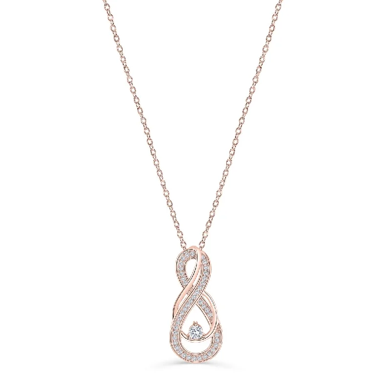 classic wedding set with diamonds The Celine - Rose Gold