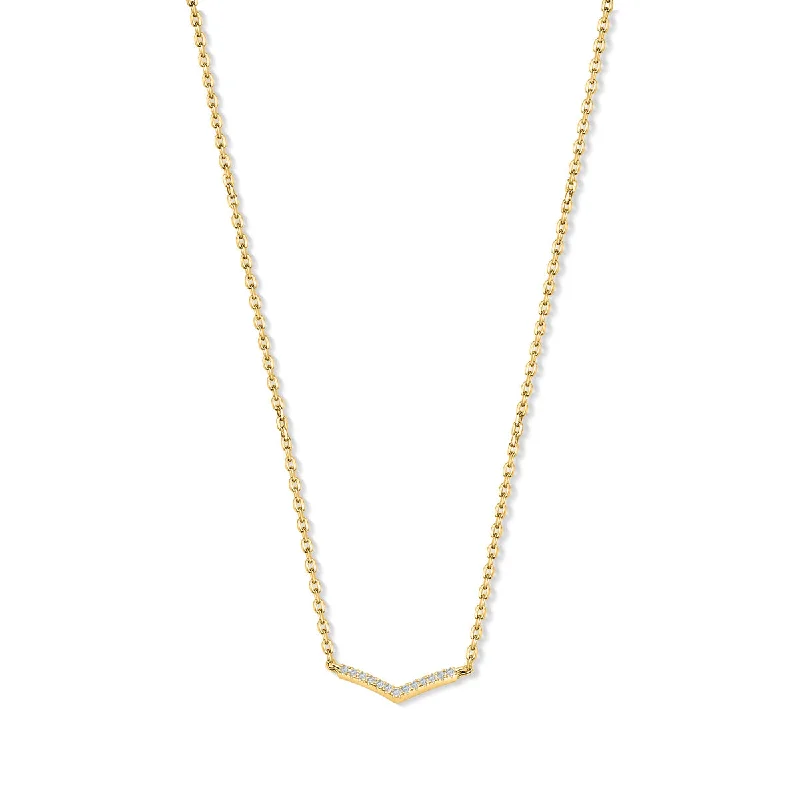 white gold necklace simple The Willow - Gold