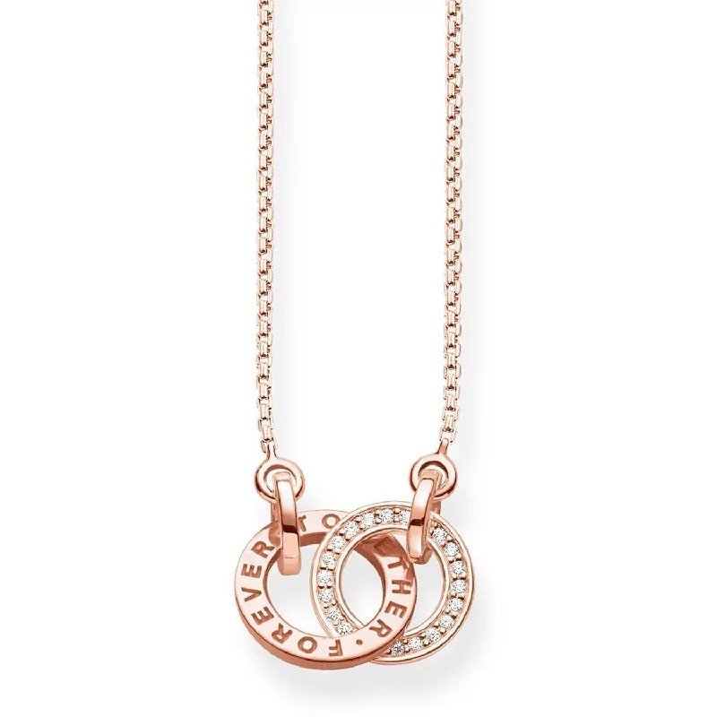 black stainless steel signet ring Thomas Sabo Necklace "TOGETHER FOREVER"