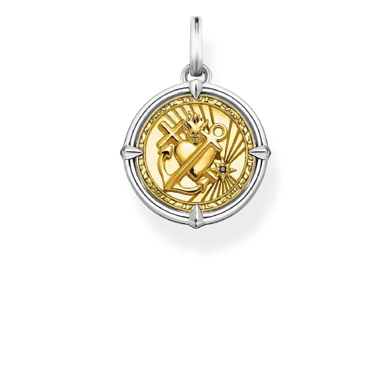 bold Cuban link bracelet men Thomas Sabo Pendant Faith, Love, Hope