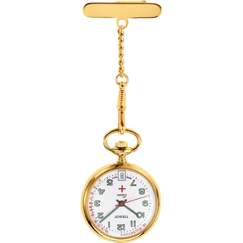 solid gold disc charm bracelet Tissot Pendant Nurses Watch: Yellow