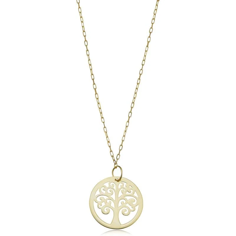 handcrafted gold stud earrings TREE OF LIFE NECKLACE