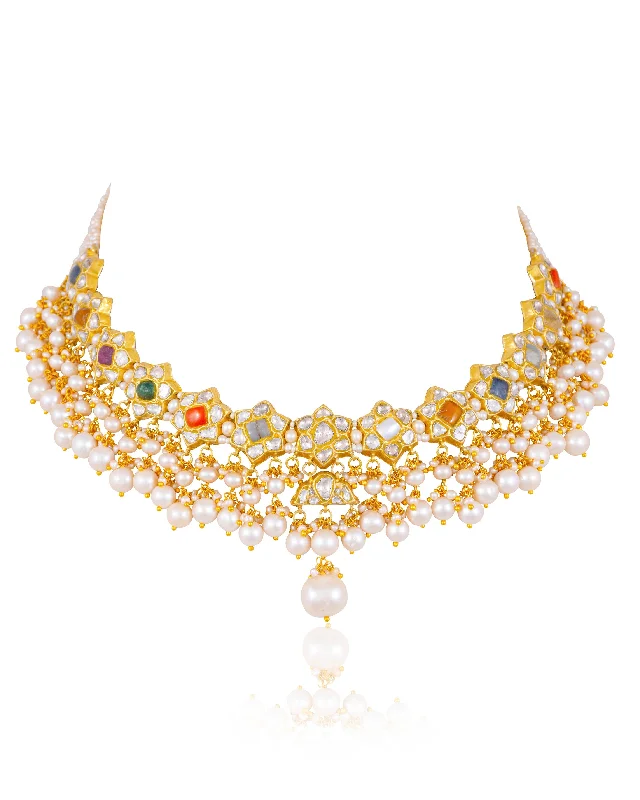 multi-gemstone eternity band Trupti Polki Necklace