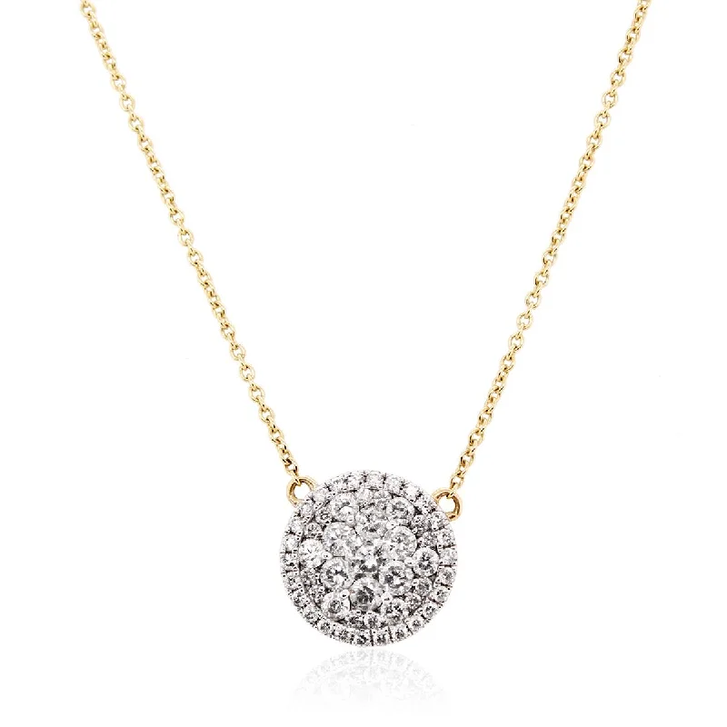 dainty gemstone chain bracelet TWO-TONE GOLD DIAMOND PAVE NECKLACE, 1.05 CT TW