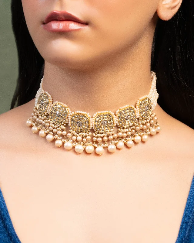 personalized engraved signet ring Ujwala Polki Choker