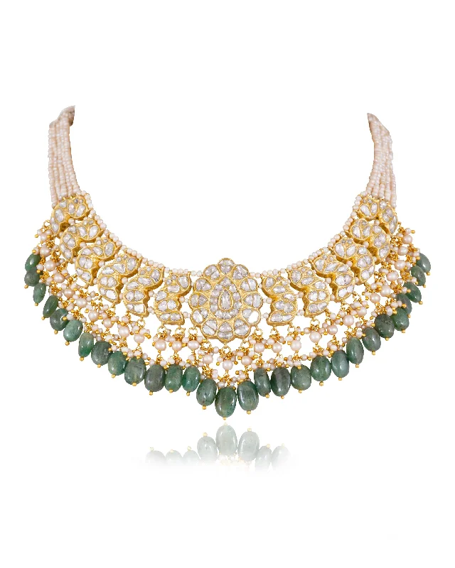 adjustable gemstone choker Unnati Polki Necklace