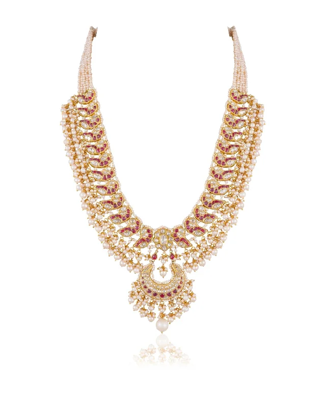 white topaz stacking rings Vaishvi Polki Long Necklace