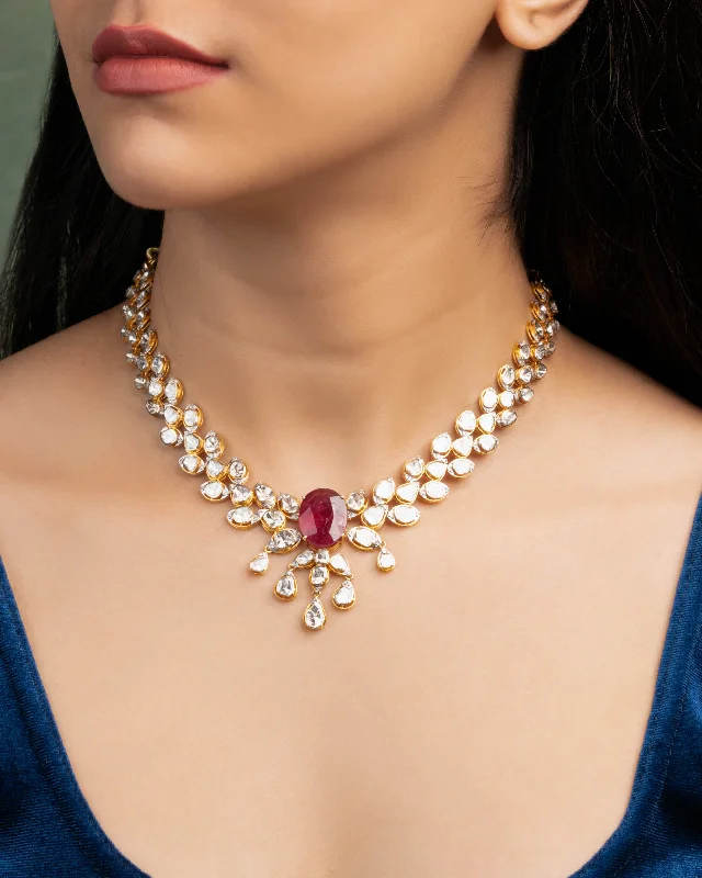 silver Celtic knot necklace Vandana Polki And Diamond Necklace