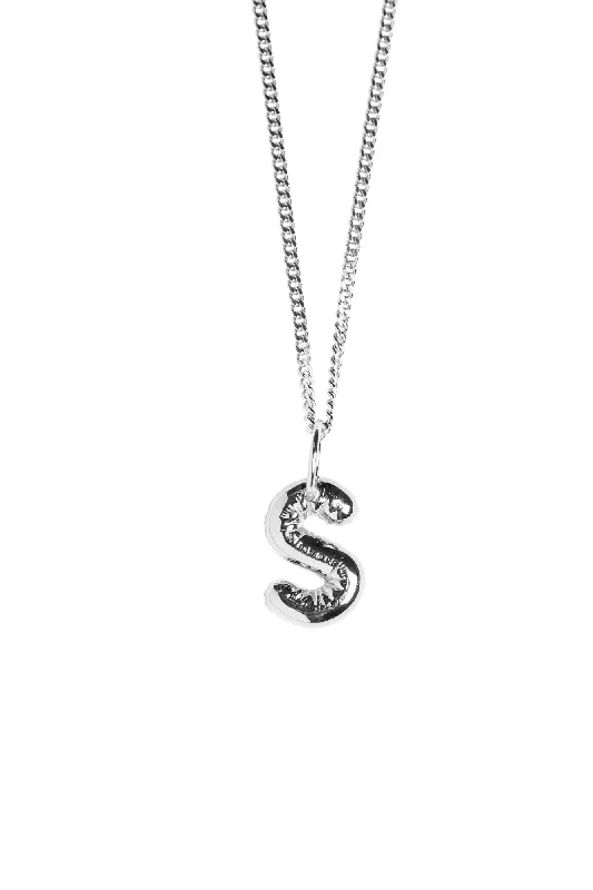 gothic skull ring for men Letter S Silver Necklace
