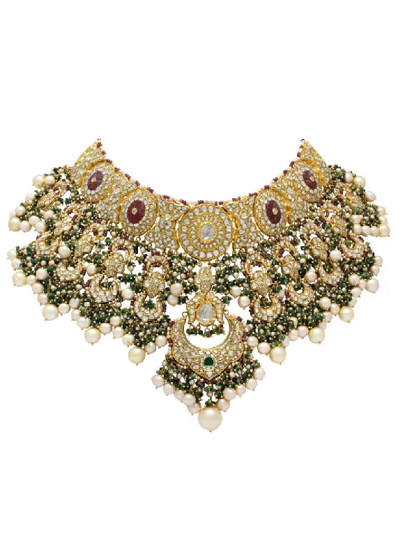 unique crystal bar necklace Vinita Polki Necklace