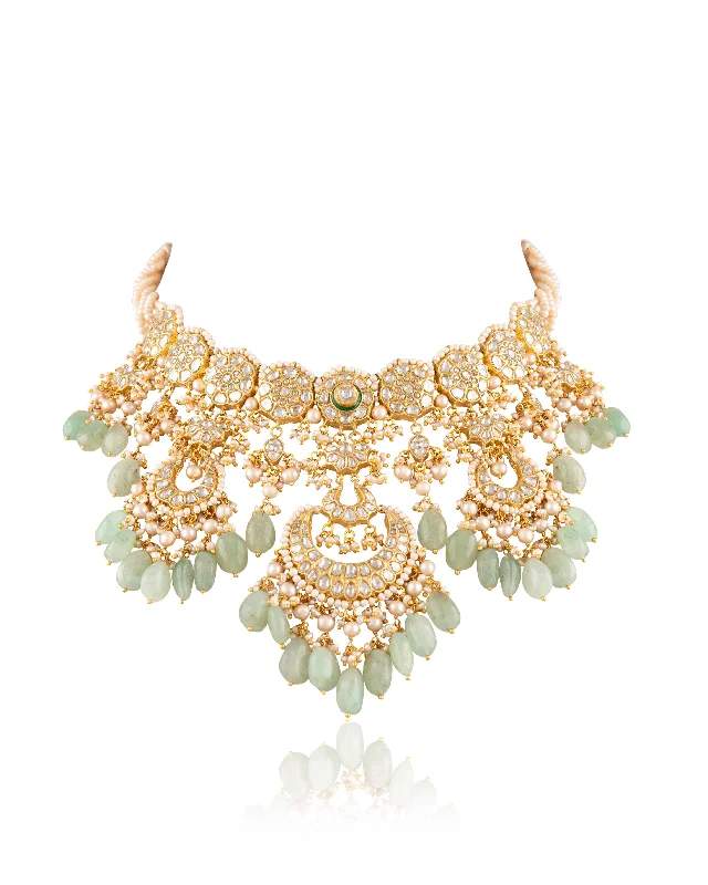 classic pearl strand necklace Vishaka Polki Necklace