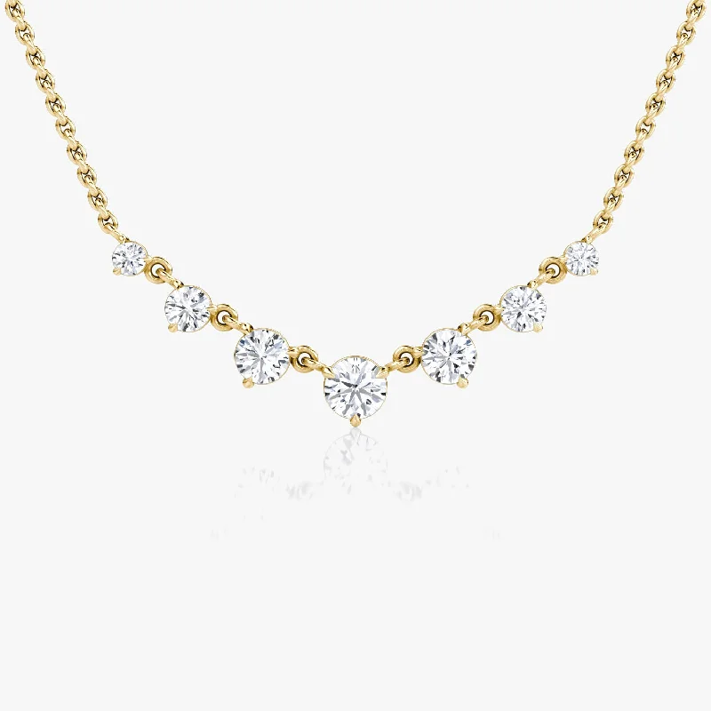 layered pearl choker necklace Linked 14K Gold Tennis Necklace w. 0.85ct Lab-Grown Diamonds