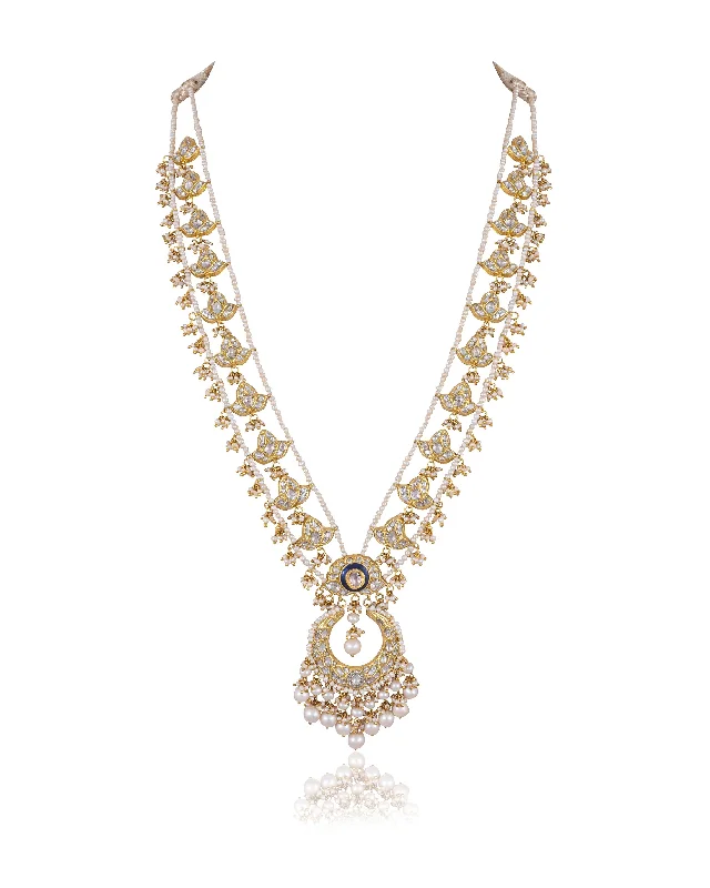 sapphire engagement ring halo Weronika Polki Long Necklace