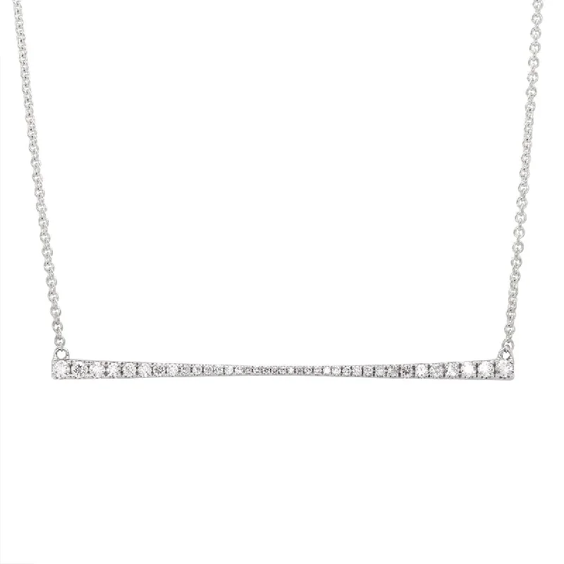 moonstone engagement ring boho WHITE GOLD BAR NECKLACE WITH DIAMONDS, .37 CT TW