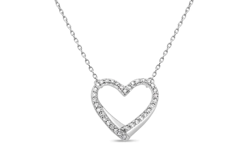 emerald cut diamond wedding ring White Gold Diamond Heart Pendant