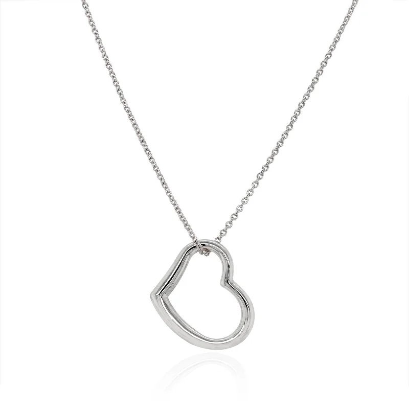 modern hexagon stud earrings WHITE GOLD HIGH POLISH OPEN HEART PENDANT NECKLACE