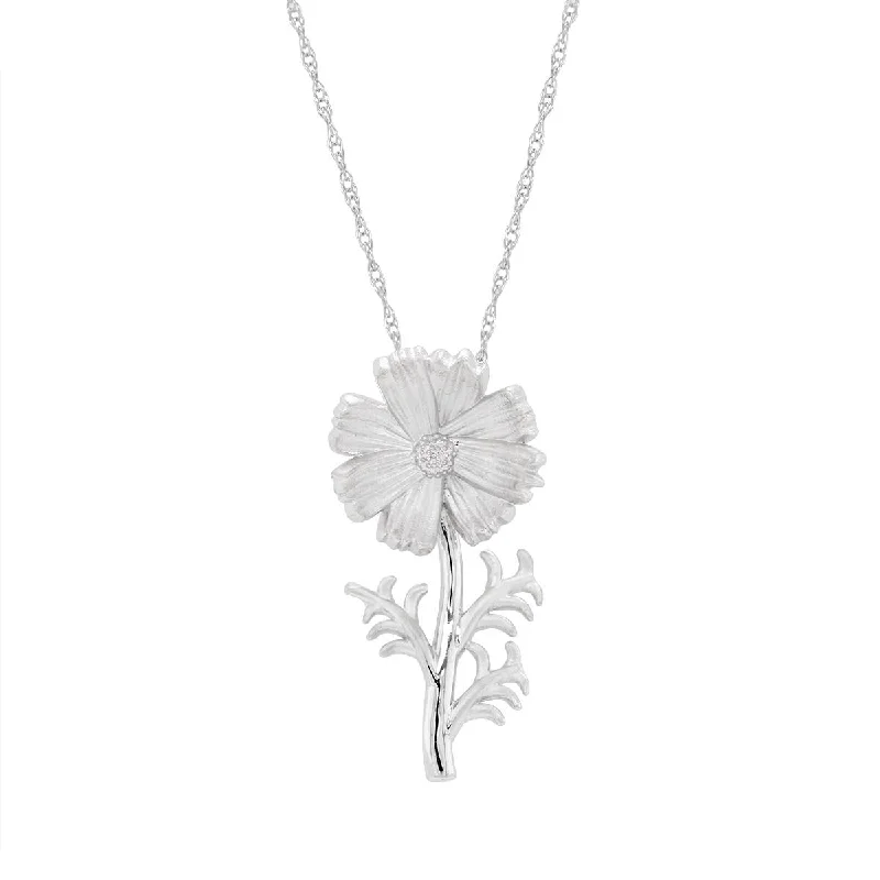 handmade braided anklet WHITE GOLD NECKLACE WITH COSMOS PENDANT