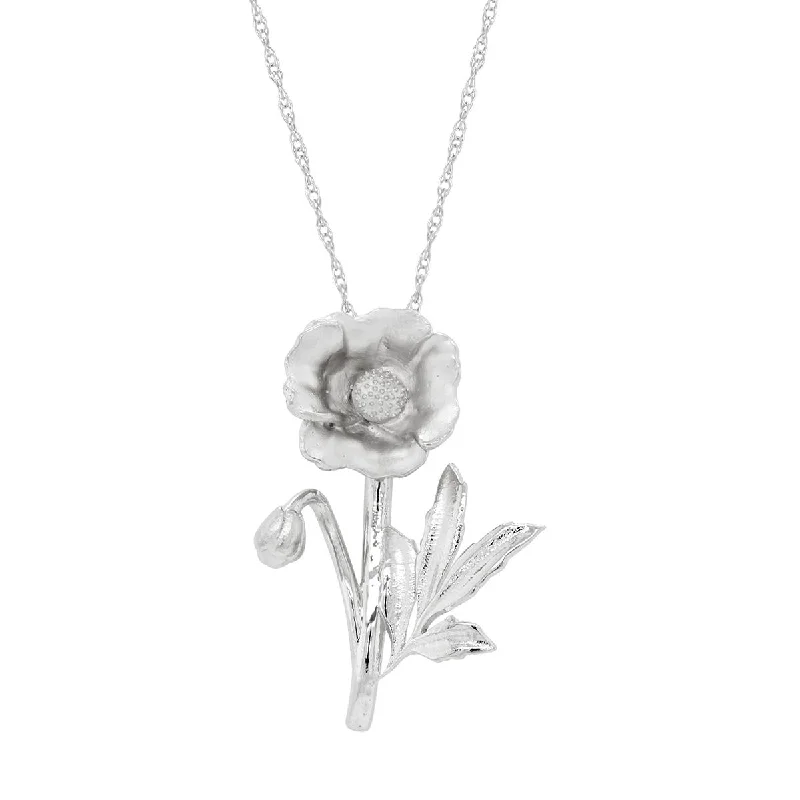 celestial galaxy planet earrings WHITE GOLD NECKLACE WITH POPPY PENDANT