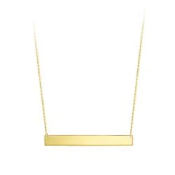 hammered gold disc necklace Yellow Gold Bar Necklace
