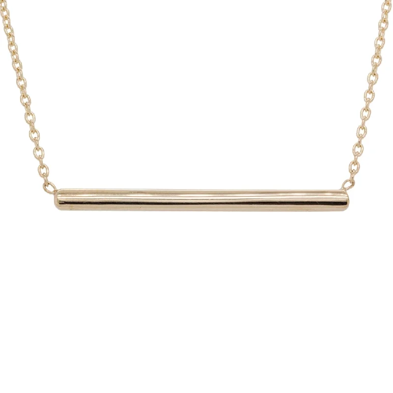 white opal engagement ring Yellow Gold Bar Necklace