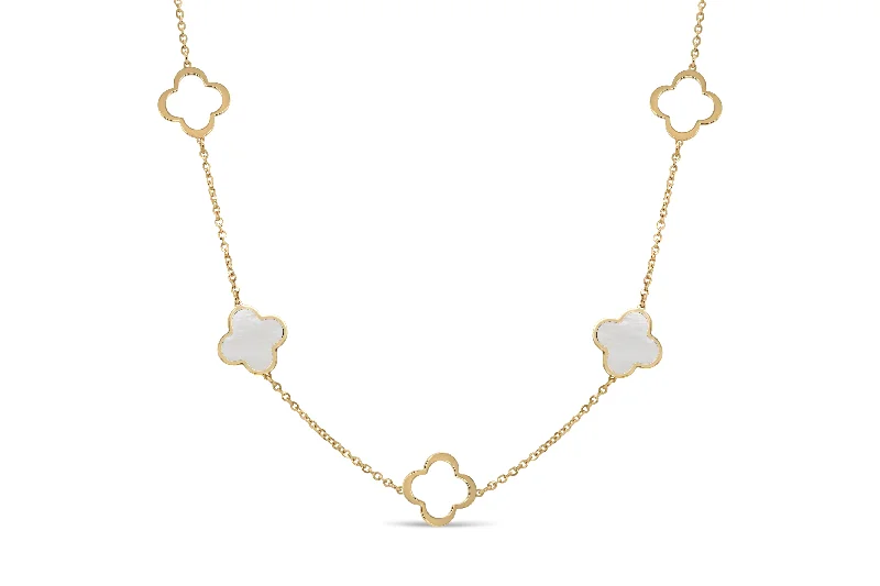 rose gold cartilage barbell Yellow Gold Clover Necklace