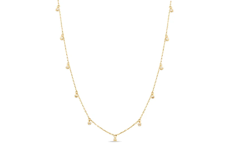 minimalist wedding band set Yellow Gold Dangle Necklace