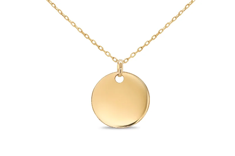 minimalist gemstone stud earrings Yellow Gold Disc Pendant