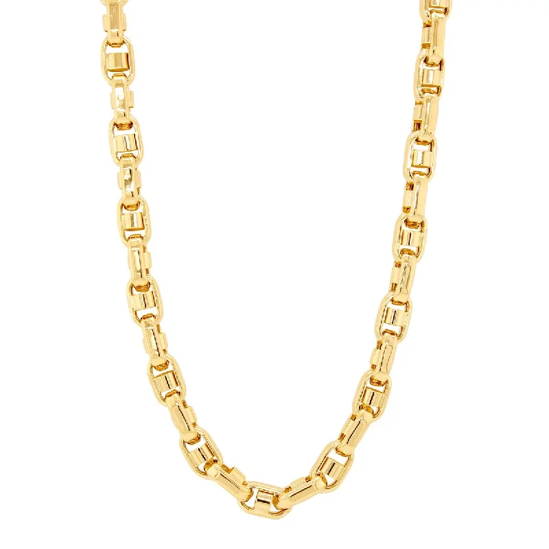 elegant aquamarine drop earrings YELLOW GOLD FANCY BULLET LINK CHAIN NECKLACE